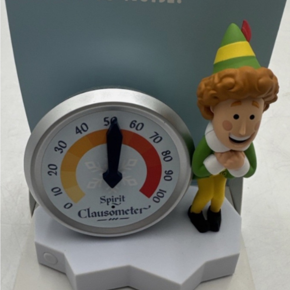 Festive Clausometer with Elf Figurine